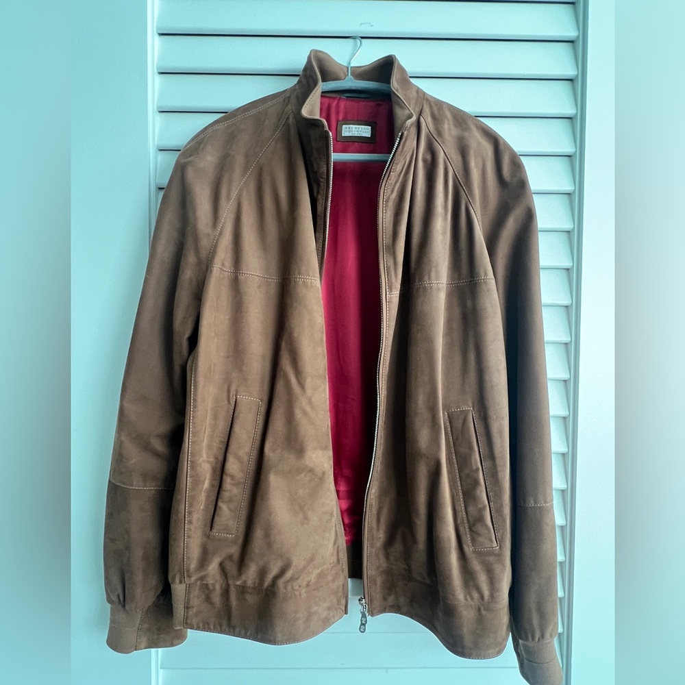 Brunello Cucinelli Brown Suede Jacket